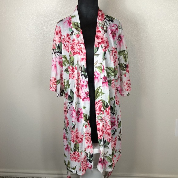 2/$30 Show Me Your Mumu Robe Floral Garden One Size Pink White & Green Floral - Picture 13 of 15